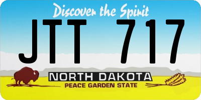 ND license plate JTT717