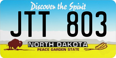 ND license plate JTT803