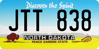 ND license plate JTT838