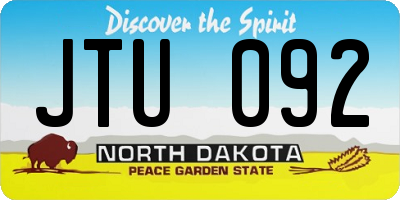 ND license plate JTU092