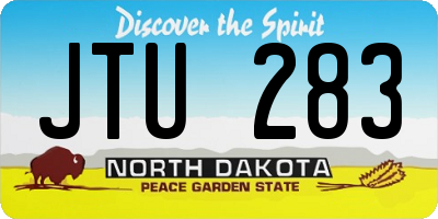 ND license plate JTU283
