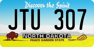 ND license plate JTU307