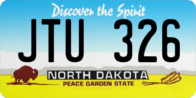 ND license plate JTU326