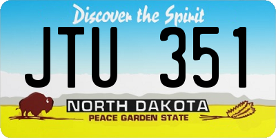 ND license plate JTU351