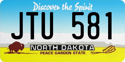 ND license plate JTU581