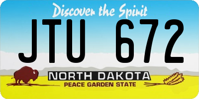 ND license plate JTU672