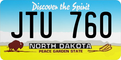 ND license plate JTU760