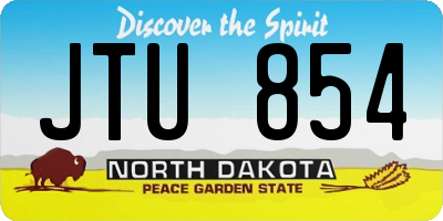 ND license plate JTU854