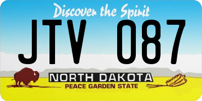 ND license plate JTV087