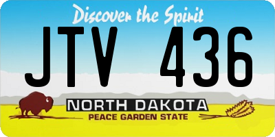 ND license plate JTV436