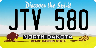 ND license plate JTV580