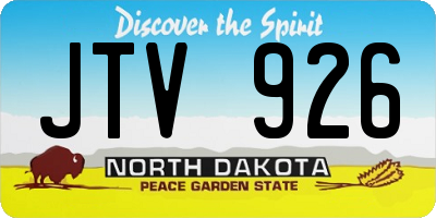 ND license plate JTV926