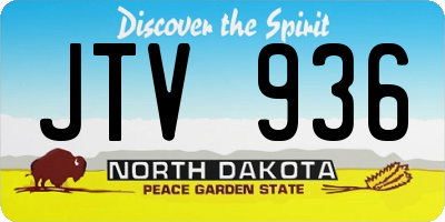 ND license plate JTV936