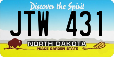 ND license plate JTW431