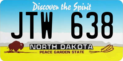ND license plate JTW638