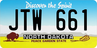 ND license plate JTW661
