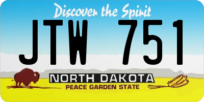 ND license plate JTW751