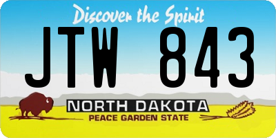 ND license plate JTW843