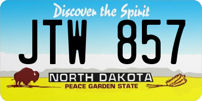 ND license plate JTW857