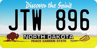 ND license plate JTW896