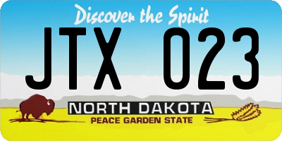 ND license plate JTX023