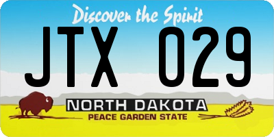 ND license plate JTX029