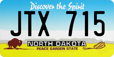 ND license plate JTX715