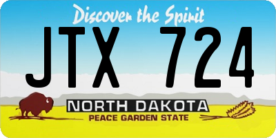 ND license plate JTX724