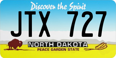 ND license plate JTX727