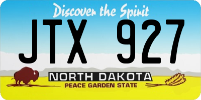 ND license plate JTX927