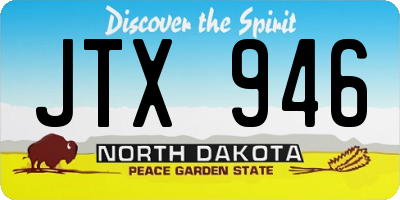ND license plate JTX946