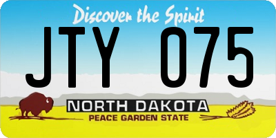 ND license plate JTY075