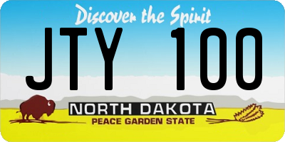 ND license plate JTY100