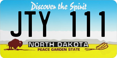 ND license plate JTY111