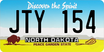 ND license plate JTY154