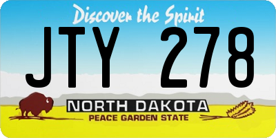 ND license plate JTY278