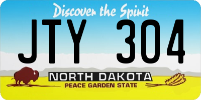 ND license plate JTY304