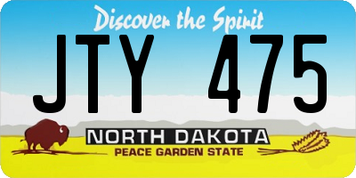 ND license plate JTY475