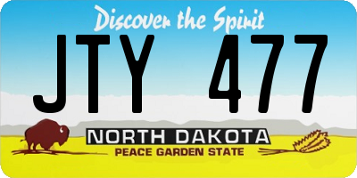 ND license plate JTY477