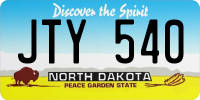ND license plate JTY540