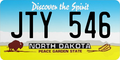 ND license plate JTY546