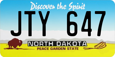 ND license plate JTY647