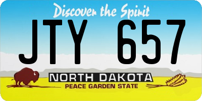 ND license plate JTY657