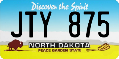 ND license plate JTY875