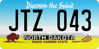 ND license plate JTZ043