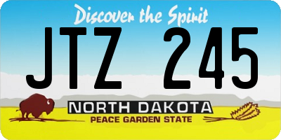 ND license plate JTZ245