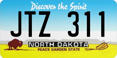ND license plate JTZ311