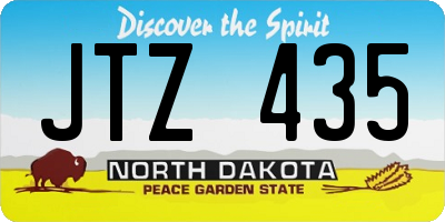 ND license plate JTZ435