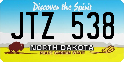 ND license plate JTZ538