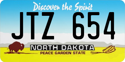 ND license plate JTZ654